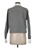 Express Stripes Silver Long Sleeve Blouse Size M - photo 2