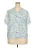 Jodifl 100% Polyester Animal Print Blue Short Sleeve Blouse Size 3X (estimated) - photo 1