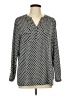 Norm Thompson Houndstooth Black Long Sleeve Blouse Size L (petite) - photo 1