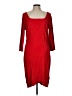 Express Solid Red Casual Dress Size L - photo 1