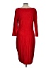 Express Solid Red Casual Dress Size L - photo 2