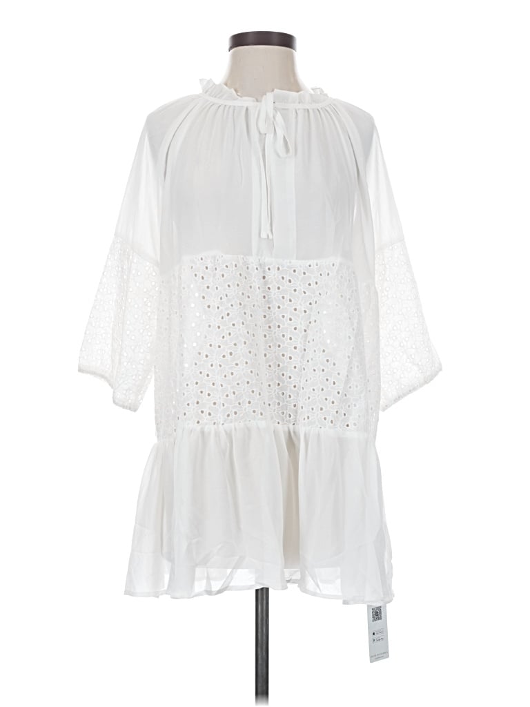 Pre-owned Cupshe 3/4 Sleeve Blouse In White