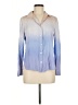 Bella Dahl Color Block Blue Long Sleeve Button-Down Shirt Size M - photo 1