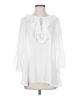 Max Studio 100% Polyester White 3/4 Sleeve Blouse Size XS - photo 1