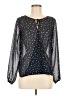 Pout 100% Polyester Stars Black Long Sleeve Blouse Size M - photo 1