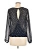 Pout 100% Polyester Stars Black Long Sleeve Blouse Size M - photo 2