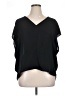 Leith 100% Polyester Black Short Sleeve Blouse Size XL - photo 1