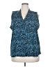 Van Heusen 100% Polyester Animal Print Blue Sleeveless Blouse Size XXL - photo 1