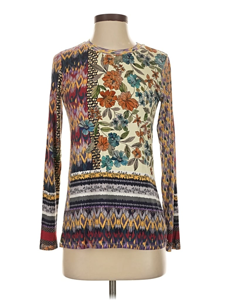 Pre-owned Johnny Was Long Sleeve Blouse In Brown