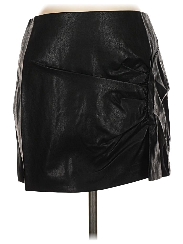 Assorted Brands Faux Leather Skirt In Black