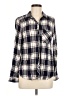 Max Jeans 100% Rayon Plaid Ivory Long Sleeve Button-Down Shirt Size M - photo 1