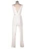 Gracia 100% Polyester Solid Ivory Jumpsuit Size S - photo 2