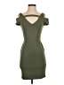 Bebe Solid Green Casual Dress Size S - photo 1