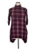 Max Studio 100% Rayon Plaid Burgundy 3/4 Sleeve Button-Down Shirt Size XL - photo 1