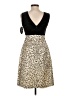 Helena 100% Silk Graphic Tan Cocktail Dress Size 4 - photo 2