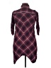 Max Studio 100% Rayon Plaid Burgundy 3/4 Sleeve Button-Down Shirt Size XL - photo 2