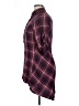 Max Studio 100% Rayon Plaid Burgundy 3/4 Sleeve Button-Down Shirt Size XL - photo 5