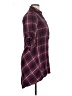 Max Studio 100% Rayon Plaid Burgundy 3/4 Sleeve Button-Down Shirt Size XL - photo 4