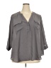 Torrid 100% Polyester Gray 3/4 Sleeve Blouse Size 2X Plus (2) - photo 1
