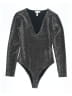 Leith Metallic Silver Bodysuit Size XS - photo 1