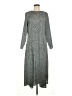 H&M 100% Polyester Print Gray Blue Casual Dress Size M - photo 1