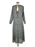 H&M 100% Polyester Print Gray Blue Casual Dress Size M - photo 2