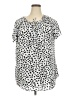SimpleFun 100% Polyester Animal Print Silver Short Sleeve Blouse Size 2X - photo 1