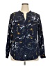 SoTeer Print Blue Long Sleeve Blouse Size XXL - photo 1