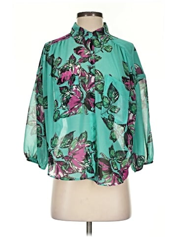 Lavender Brown 3/4 Sleeve Blouse (view 1)