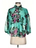 Lavender Brown Teal 3/4 Sleeve Blouse Size XS - photo 1