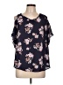 Sienna Sky Blue Short Sleeve Blouse Size L - photo 1