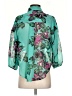 Lavender Brown Teal 3/4 Sleeve Blouse Size XS - photo 2