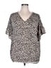 Haptics 100% Polyester Black Short Sleeve Blouse Size 1X - photo 1