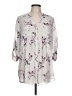 Torrid 100% Polyester Floral Gray 3/4 Sleeve Blouse Size Lg Plus (0) - photo 1
