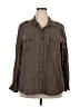 Torrid 100% Rayon Brown Long Sleeve Button-Down Shirt Size 3X Plus (3) - photo 1