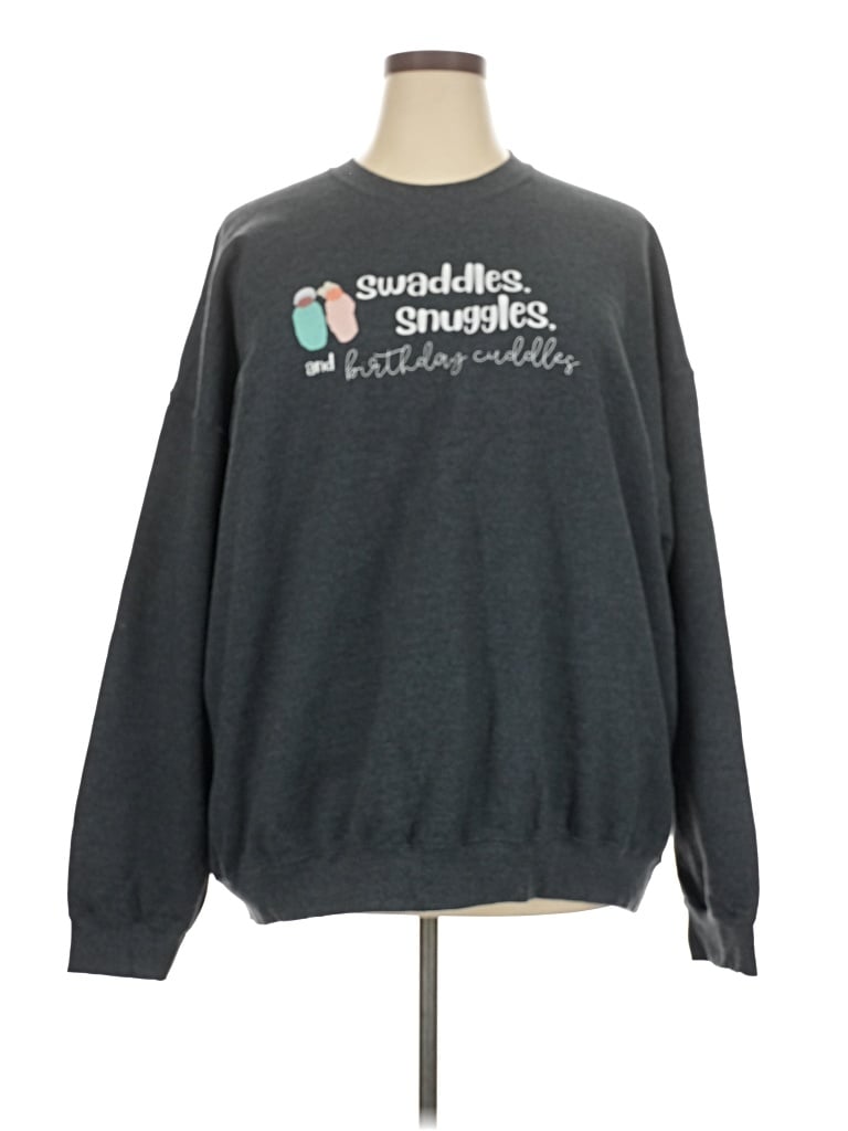 Pre-owned Gildan Sweatshirt In Gray