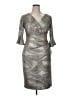 Connected Apparel Metallic Silver Cocktail Dress Size 14 (petite) - photo 1