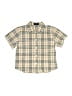 Burberry Plaid Tan Short Sleeve Button-Down Shirt Size 8 - photo 1
