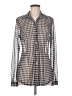CAbi Houndstooth Gray Long Sleeve Blouse Size M - photo 1