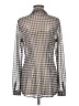 CAbi Houndstooth Gray Long Sleeve Blouse Size M - photo 2