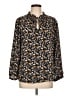 Ann Taylor LOFT Outlet 100% Polyester Floral Black Long Sleeve Blouse Size L - photo 1