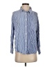 En Elly 100% Rayon Stripes Blue Long Sleeve Button-Down Shirt Size S - photo 1