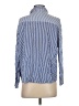 En Elly 100% Rayon Stripes Blue Long Sleeve Button-Down Shirt Size S - photo 2
