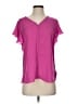 Fortune + Ivy 100% Polyester Pink Short Sleeve Blouse Size S - photo 1