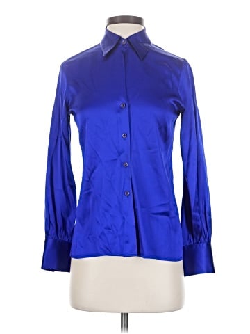 Theory Long Sleeve Silk Top (view 1)