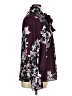 Natori 100% Polyester Floral Purple Burgundy Long Sleeve Blouse Size XL - photo 4