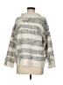 Lou & Grey Stripes Silver Pullover Sweater Size M - photo 1