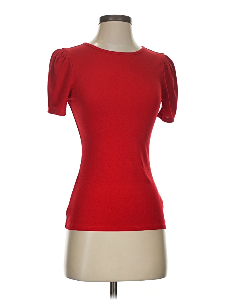 Pre-owned Express Outlet Short Sleeve Top Red Sweetheart Neckline Tops