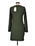 MNG Solid Green Casual Dress Size M - photo 2