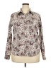 Chaps 100% Cotton Floral Ivory Long Sleeve Blouse Size XXL - photo 1